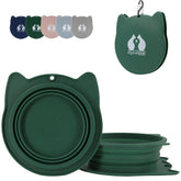 RUNROLE 2-in-1 collapsible bowls forest green for travel and on-the-go hydration.