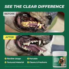 RunyePet pet dental wipes used on a cat's mouth for fresh breath.