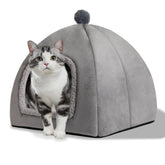 RUONARIER cat bed cave interior view offers cozy hideaway and warm lining.