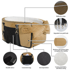 RUONARIER dog car seat adjustable-belt prevents shifting while traveling.