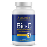 Rx Vitamins Bio-C powder dispensed over pet food for easy daily dosing
