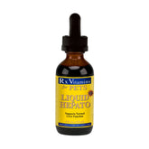 Rx Vitamins Chicken Flavor Liquid Hepato bottle for easy pet supplement dosing and palatability.