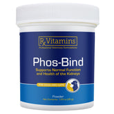 Rx Vitamins Phos-Bind packaging shown for easy pet kidney support.