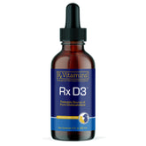 Rx Vitamins Rx D3 bottle and drops support calcium absorption for healthy bones.