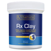 Rx Vitamins Rx Edible Clay Powder bottle promotes gentle detox for digestive comfort.