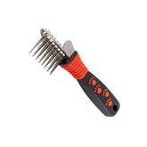 Paw Brothers 8-Blade Dematting Brush front view detangles mats efficiently for doodles