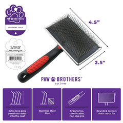 RYAN'S PET SUPPLIES Paw Brothers slicker for all coat types and breeds with gentle detangling