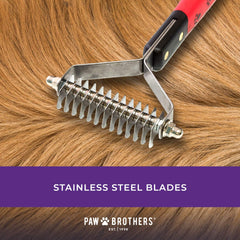 Ryan's Pet Supplies Paw Brothers rake with rounded teeth for gentle grooming