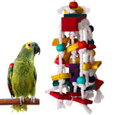 Rypet Bird Chewing Toy close-up showing natural wood blocks for chewing joy