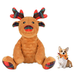 Rypet Christmas Reindeer Toy Plush: durable dog toy for playful chews.