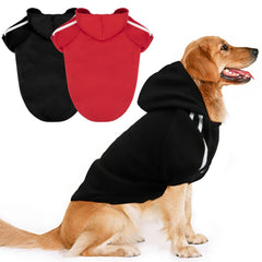 Rypet dog hoodie red wear demonstrates cozy warmth during outdoor adventures