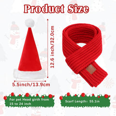 Rypet dog Santa scarf worn on large dog for warm holiday styling.