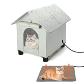 Rypet heated cat house outdoor elevated base protects from moisture and keeps warmth