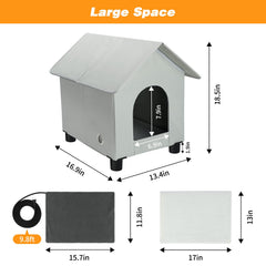 Rypet heated cat house with waterproof roof and door flaps for weather-ready shelter