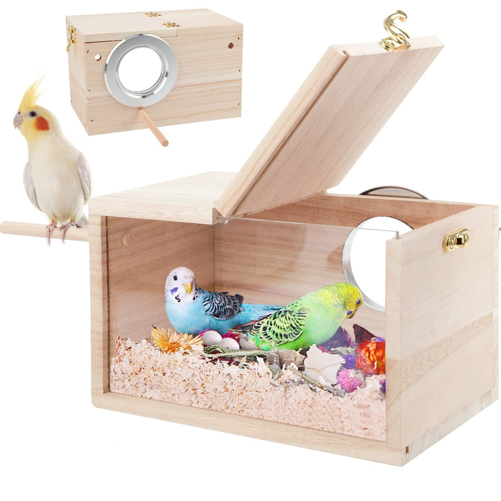 Rypet Parakeet Nesting Box Transparent Design for easy observation during nesting