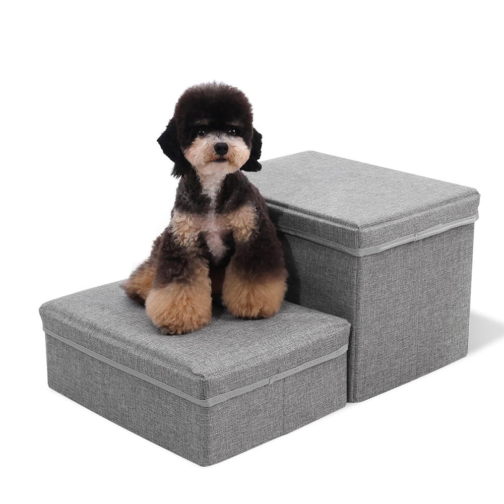 RYpetmia Foldable Dog Stairs two-tier design for easy access to high beds
