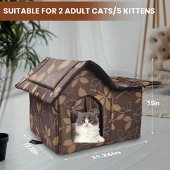 RYUNVOVO outdoor cat house waterproof entrance ensures dry shelter during rain.