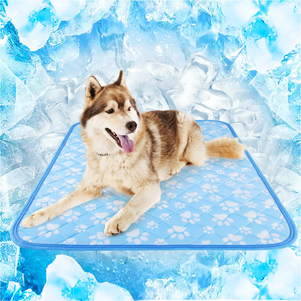 Rywell cooling mat large 36x27 laid out for a large dog cooling relief