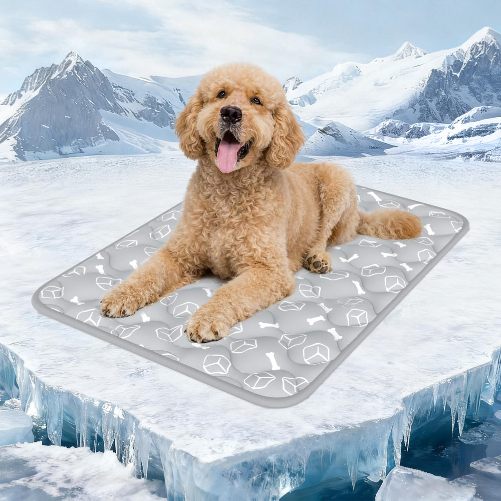 Rywell Dog Cooling Mat 2.0 in gray front view cools pets on hot days
