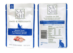 Sa-Shi pouch features Bonita Tuna & Sea Bream in savory broth, tasty texture.