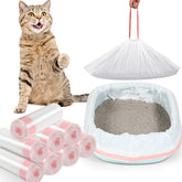 Sabary 80-count cat litter box liners with drawstring for easy cleanup