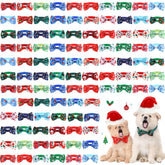 Sadnyy Christmas dog collar bow ties adjustable fit for small to medium dogs.