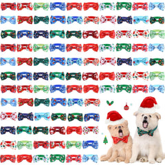 Sadnyy Christmas dog collar bow ties adjustable fit for small to medium dogs.