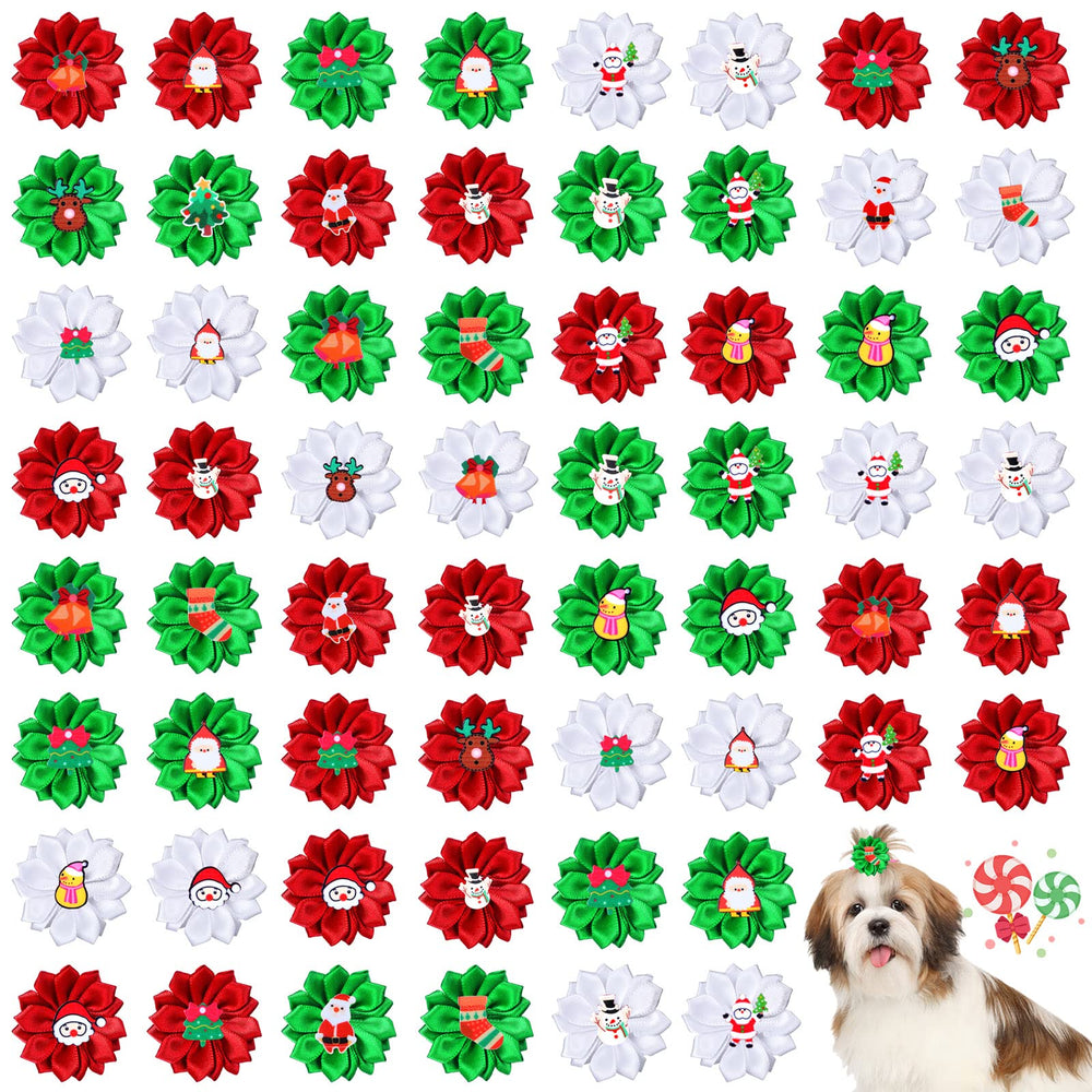 Sadnyy Christmas dog bows Santa Claus design adds festive charm to pets.