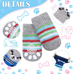 Sadnyy soft breathable cotton dog socks for comfortable indoor wear.