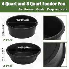 Sadnyy rubber feed pan 4qt right view demonstrates stable, wind-resistant pan for outdoor use.
