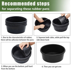 Sadnyy rubber feed pan stackable design saves space when storing or transporting.