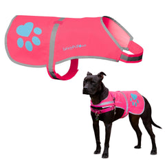 SafetyPUP XD urban vest pink front view highlights high-visibility for safer night walking