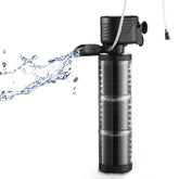 SainSmart XpertMatic 3-stages filtration inside view shows clear water cycle potential for healthier fish.