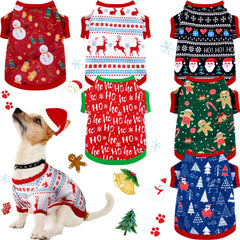 Saintrygo 6-pack Christmas dog shirts front view for festive photos