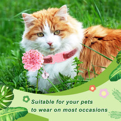 Saintrygo dog collar flowers style-peony bow adds playful pastel accent