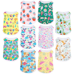 Saintrygo puppy shirts with variety patterns for cute daily wear