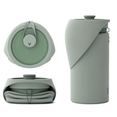 SÄKER portable dog water bottle 750ml in collapsed form for easy backpack carry during hikes