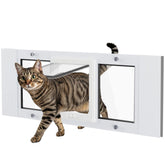 SAKSUN cat-door-window-aluminum-frame close-up showing sturdy, weatherproof design
