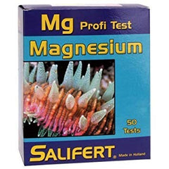 Salifert Magnesium Profi-Test setup showing measurement steps for balanced calcium and alkalinity in marine aquariums