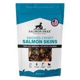 Salmon Snax smoked-skin 12oz close-up shows crispy texture dogs love