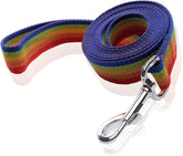 SALO nylon dog leash rainbow fabric close-up shows durable texture for everyday walks.