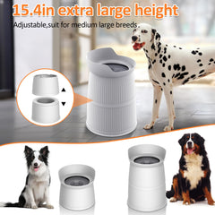 Salodal adjustable stand offers two heights to grow with your dog.