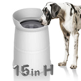 Salodal elevated dog bowls stand shows a 15.4-inch height for easy hydration.