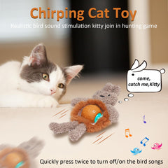 Salodal interactive cat toy rabbit-cover attachment guiding slower movement on quiet floors.