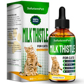 SalutemPet cat kidney-support bottle—milk thistle blend for potential liver and urinary comfort.