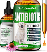 SalutemPet dog antibiotics infections drops bottle for infection support and easy dosing.