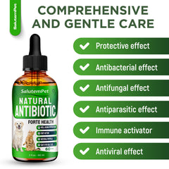 SalutemPet oil-of-oregano-drops highlights herbal oregano for gentle pet wellness.