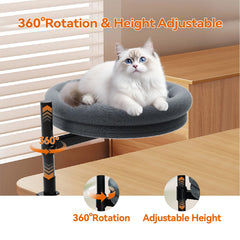 SAMAH cat desk bed rotation demonstrates 360° flexibility for optimal viewing.
