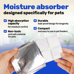 Samorillo desiccant bag silica gel close-up showing moisture-absorbing core.