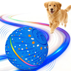 Sankell interactive dog ball blue front view promotes active engagement for small dogs.